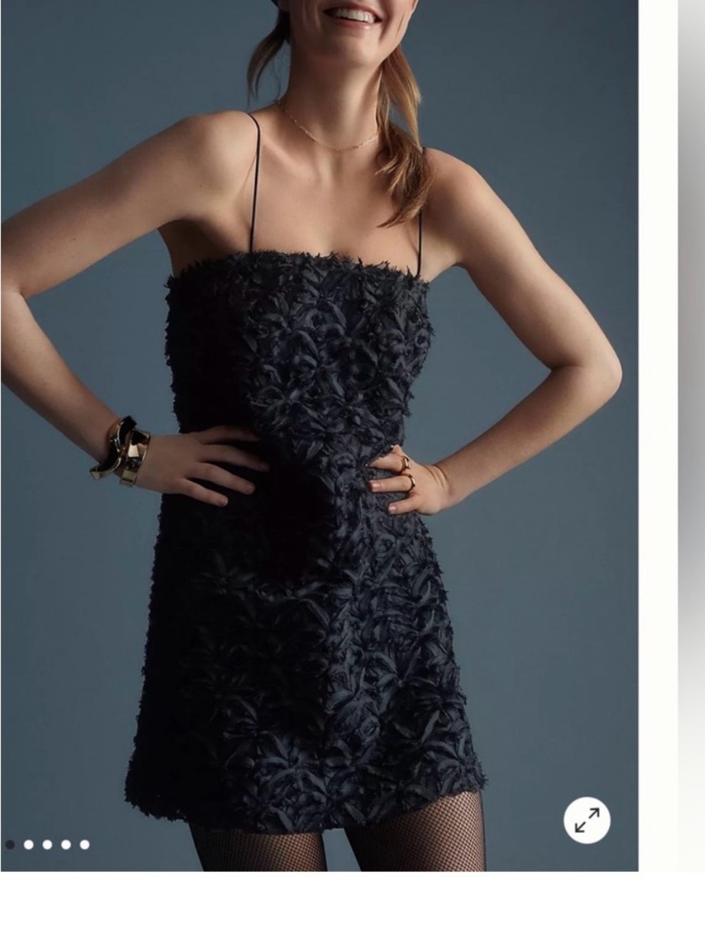 Anthropologie Black Textured Strapless Mini Dress